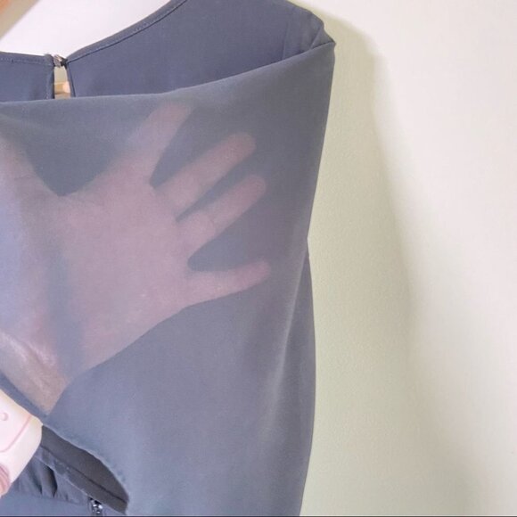 Everleigh Chiffon Romper Short Flutter Sleeve Keyhole Back 3" Short Medium - Picture 10 of 10